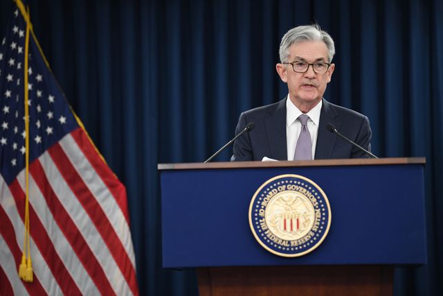 Le président de la Banque centrale américaine Jerome Powell lors d'une conférence de presse le 11 décembre 2019. (illustration)