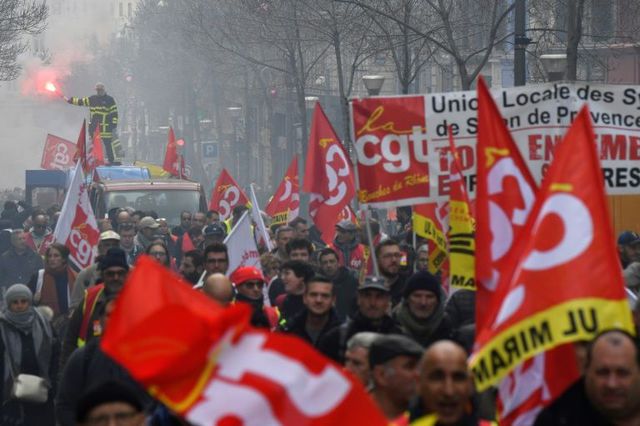 Manifestation de la CGT à Marseille contre la réforme des retraites, le 14 janvier 2020. Illustration.
