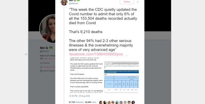 Archive du Tweet partagé par Donald Trump avant sa suppression.