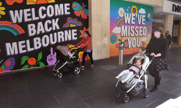 Dans une rue de Melbourne (Australie),&nbsp; le 28 octobre 2020.