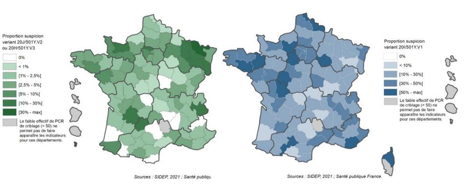 La part des variants dans l'épidémie de Covid-19 en France par
