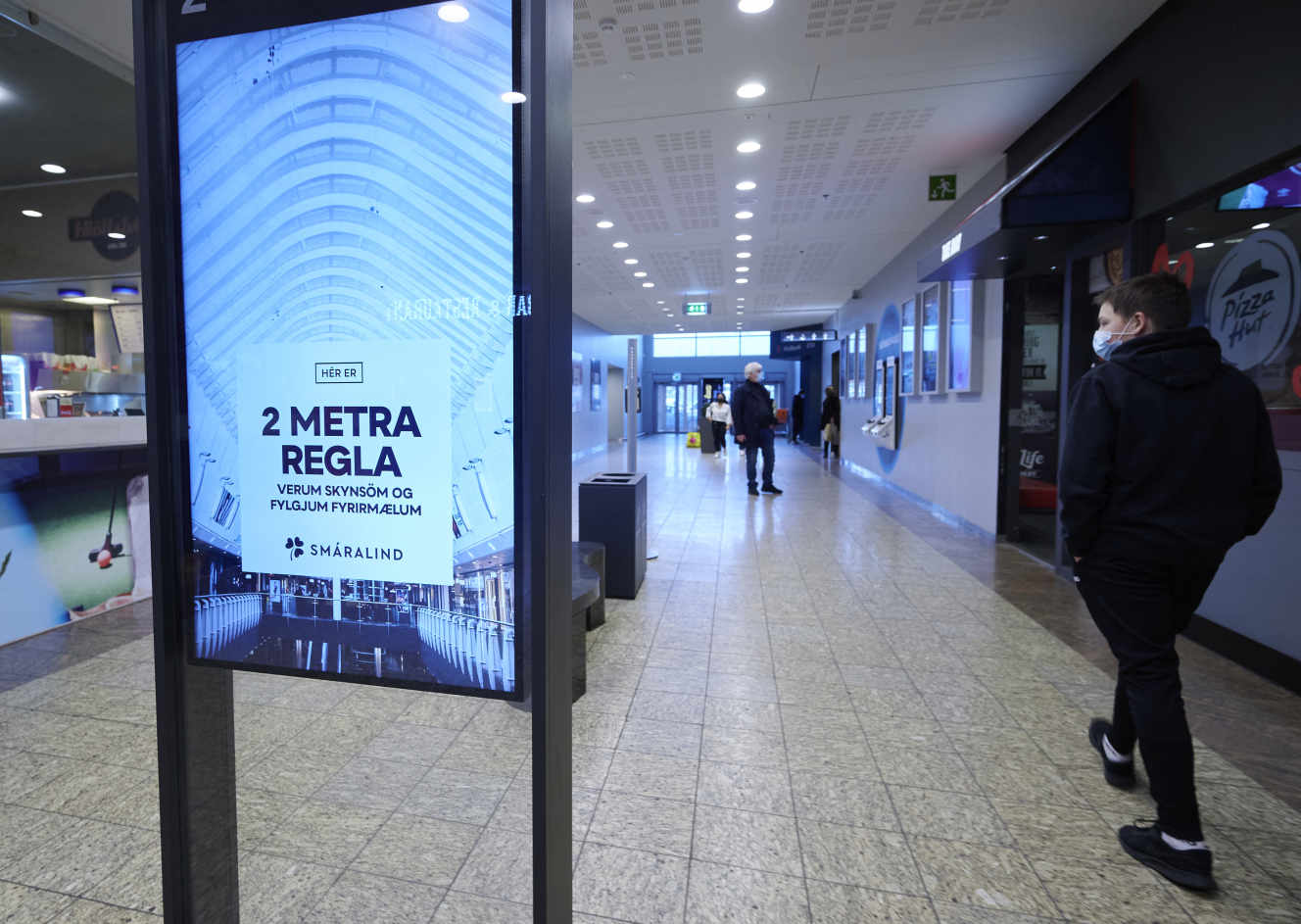 Dans un centre commercial de Reykjavik, le 11 février.